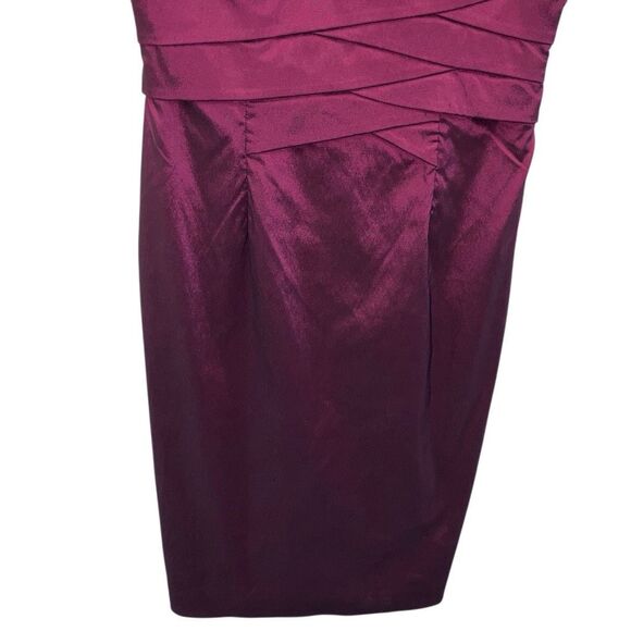 Adrianna Papell Cross neck burgundy midi pencil dress size 6 party business form - Picture 7 of 9